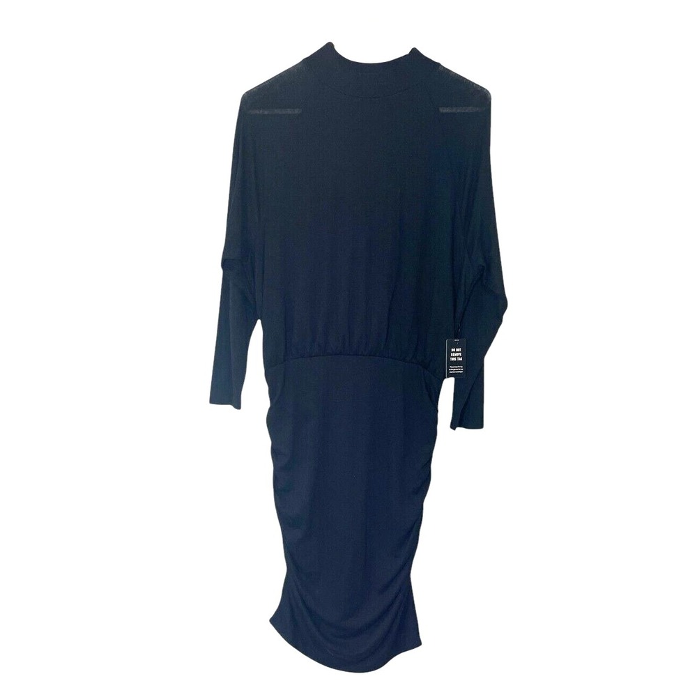 Express NWT Women's Black Knee Length Long Sleeve Knit Dress M Retails $70